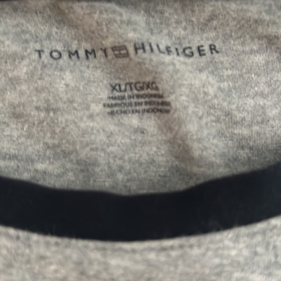 Tommy Hilfiger Stretch Jersey Shirt Dress Gray Red Black White Shoulder - Picture 4 of 4